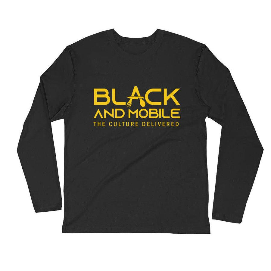 Black and Mobile: The Culture Delivered Men's Long Sleeve Shirt - Black and Mobile